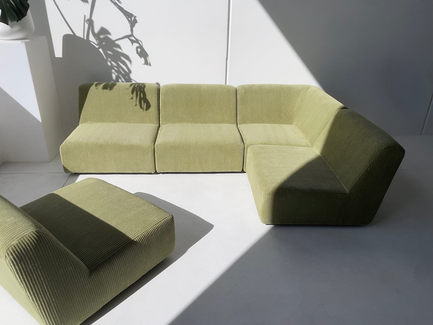 Green Corduroy Modular Sofa