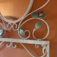 Vintage Tole Hand Painted Mirror with Shelf