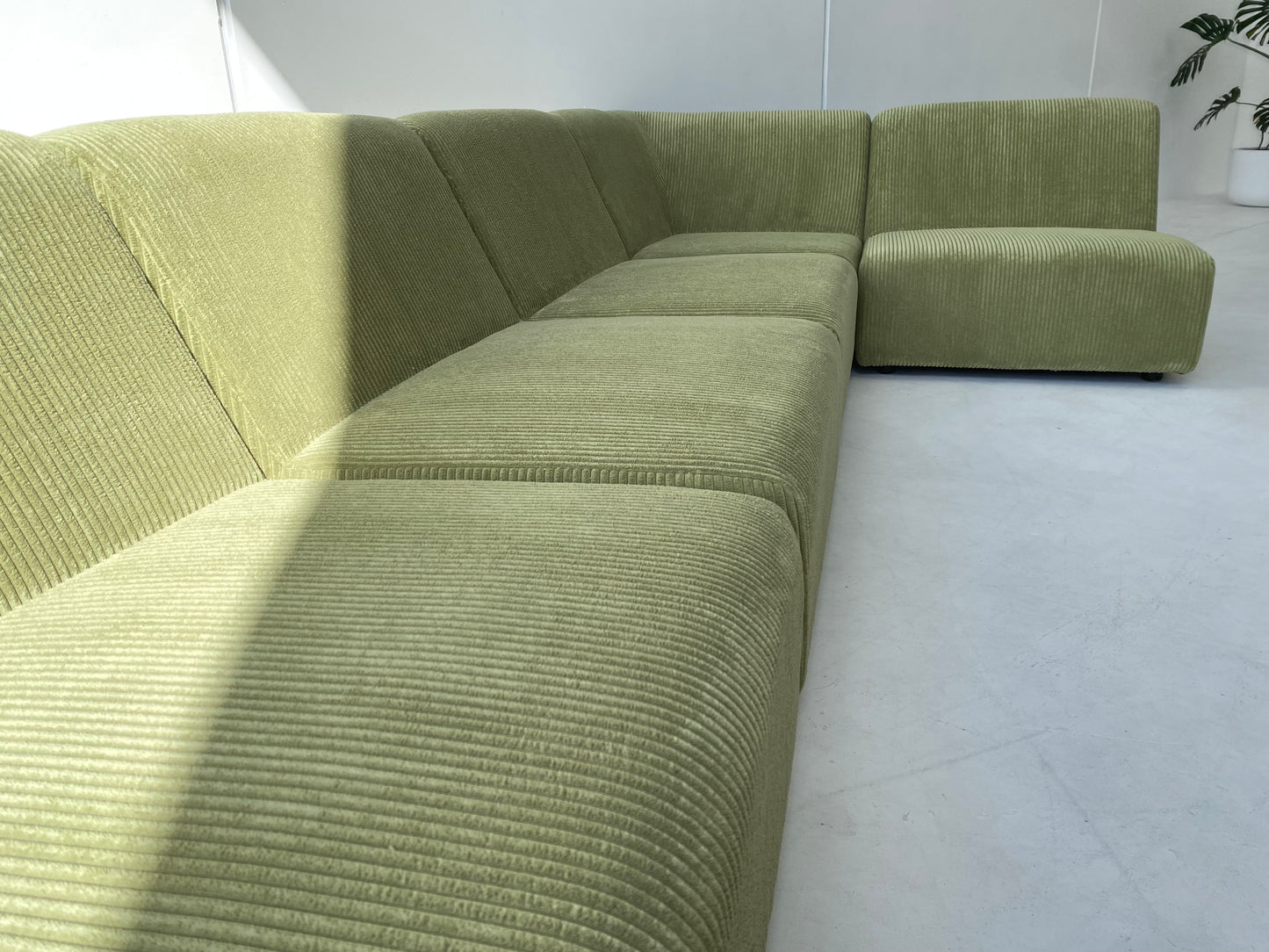 Green Corduroy Modular Sofa