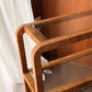 Vintage Glass and Wicker Console Table