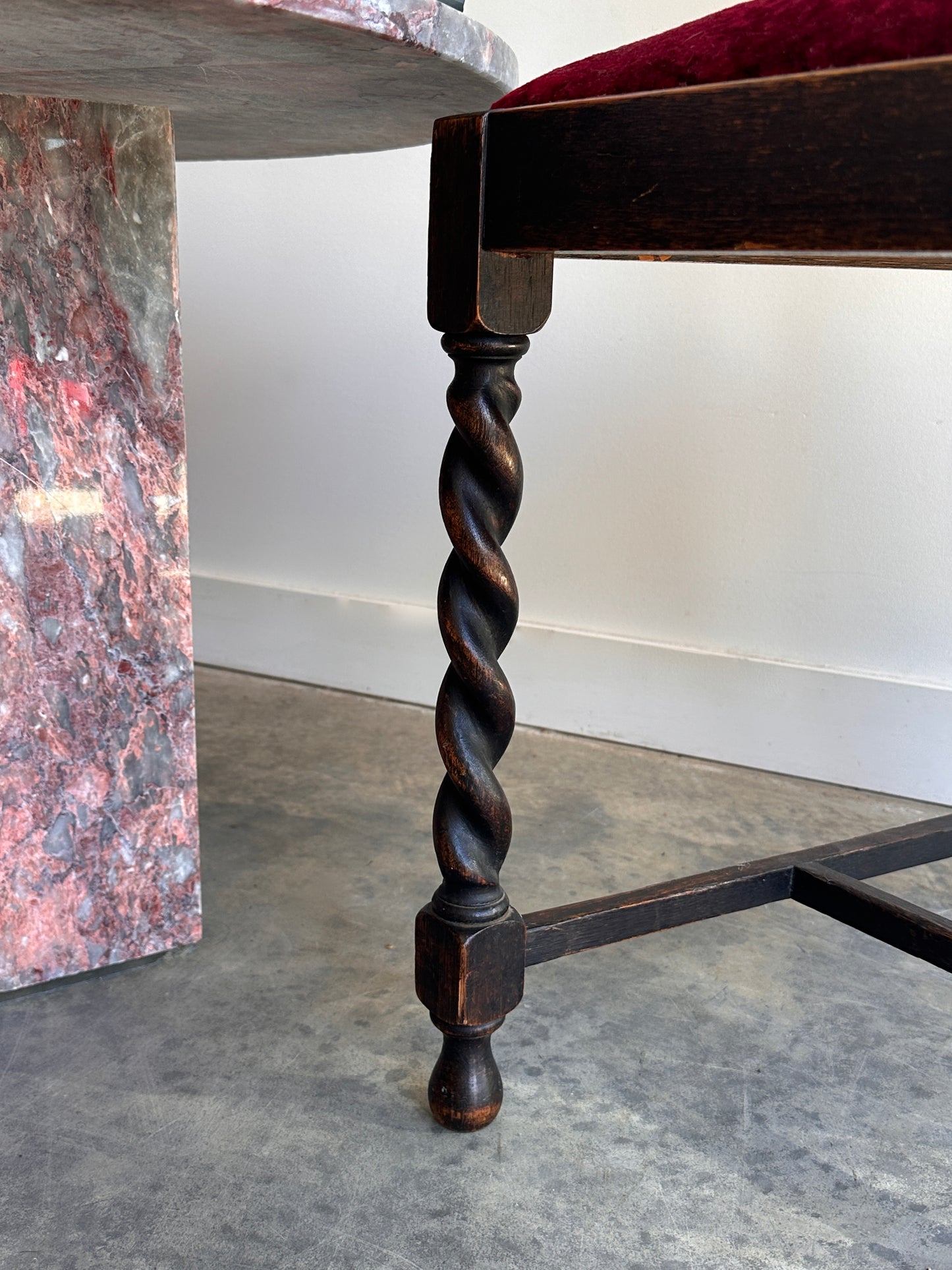 Victorian Blackened Barley-Twist Statement / Hall Chair