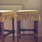 Pair of Reupholstered Spanish-style Bobbin Reel Stools