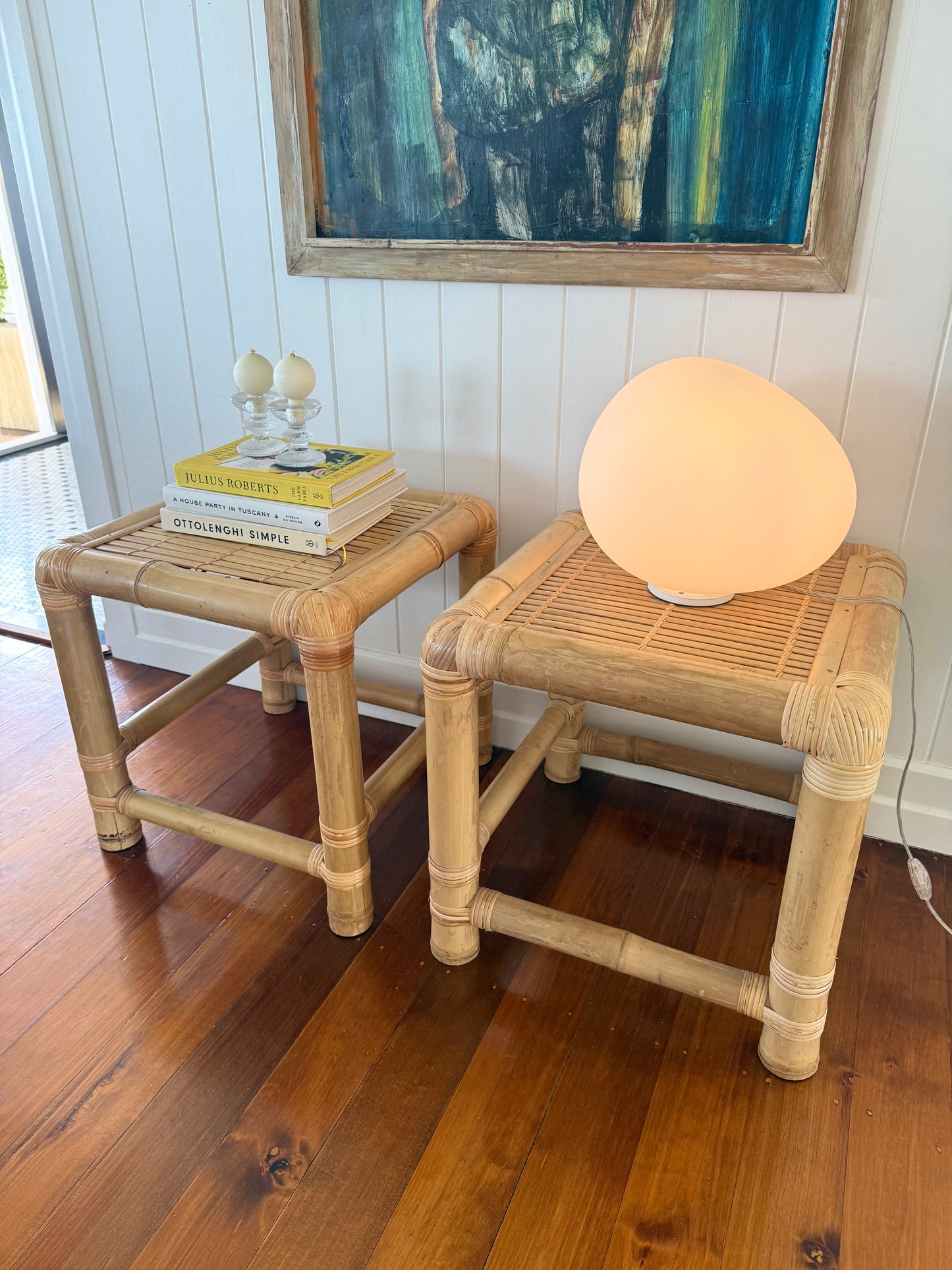 Pair of Bamboo Side Tables