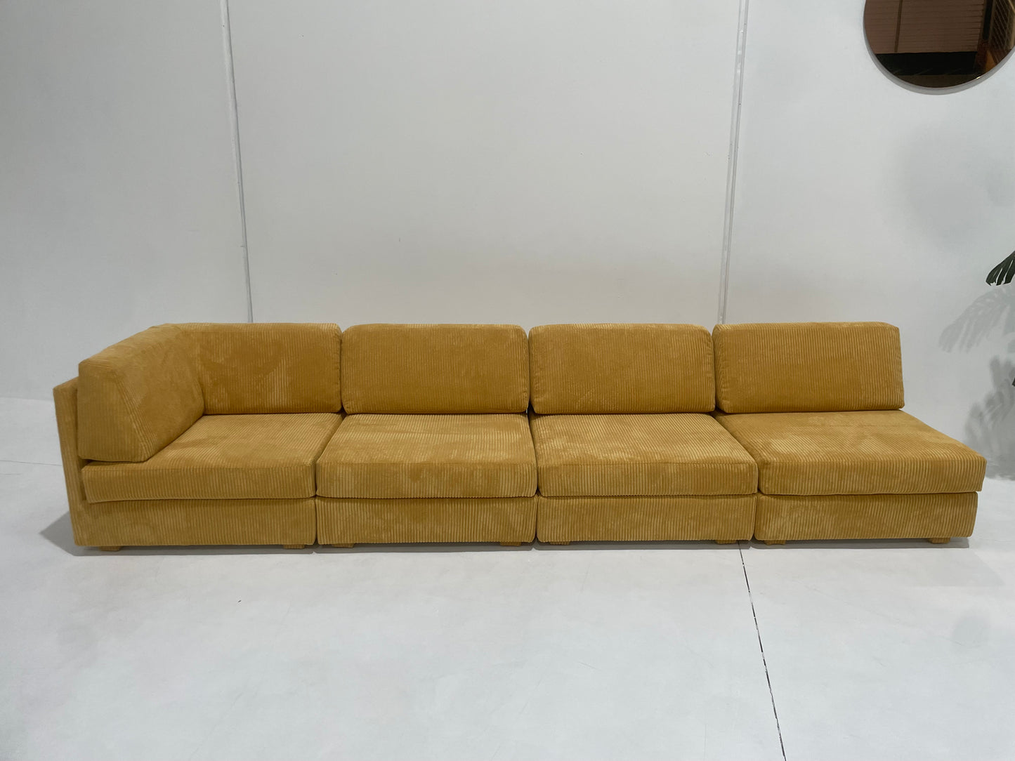 Yellow Corduroy Modular Sofa