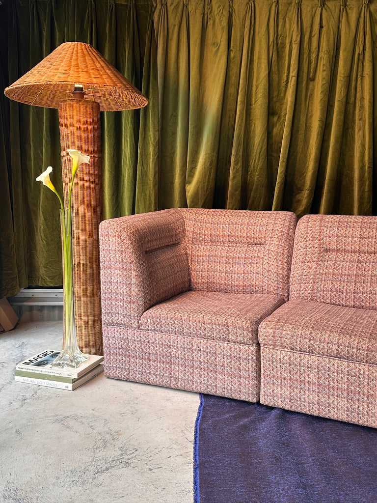 Vintage Pink Tweed Midcentury Modular Sofa, 60’s