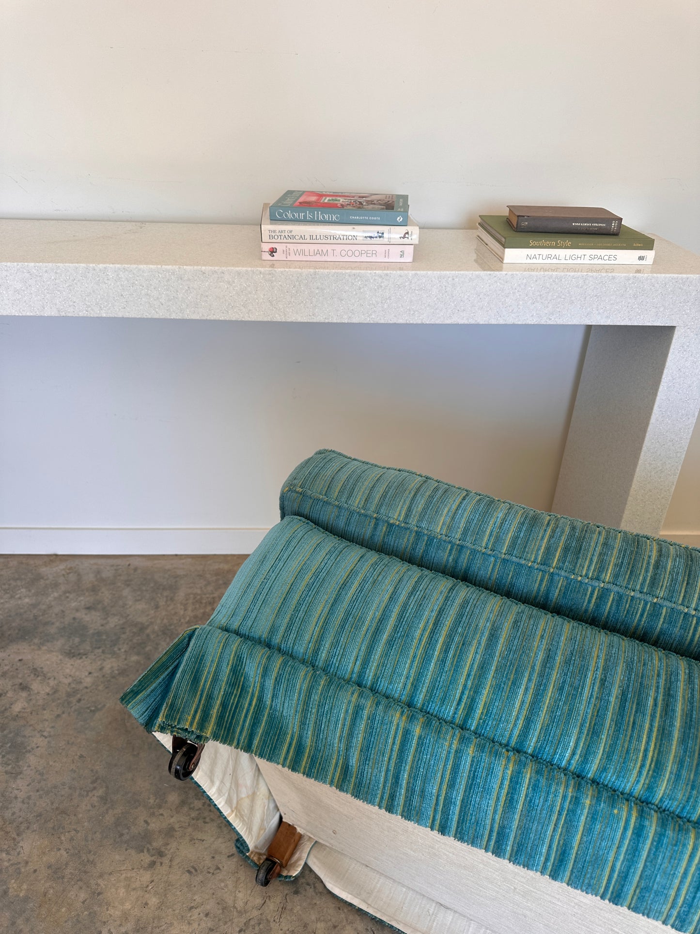 Vintage Blue / Green Striped Midcentury Sofa, 60’s