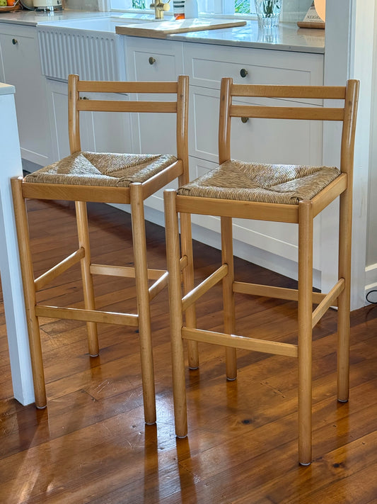 Pair of Vintage Rush Stools