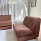 Vintage Dusty Pink Chenille Modular Sofa