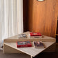 Vintage Triangle Split Level Unfilled Travertine Coffee Table
