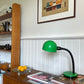 Vintage green enamel Jetage gooseneck desk lamp