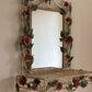 Vintage Italian Tole Hand Painted Mirror with Shelf