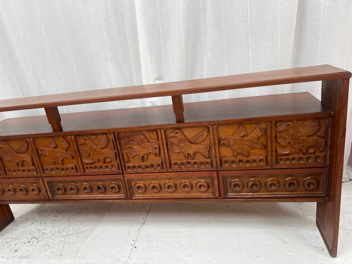 Vintage Carved Wooden Sideboard / Room Divider
