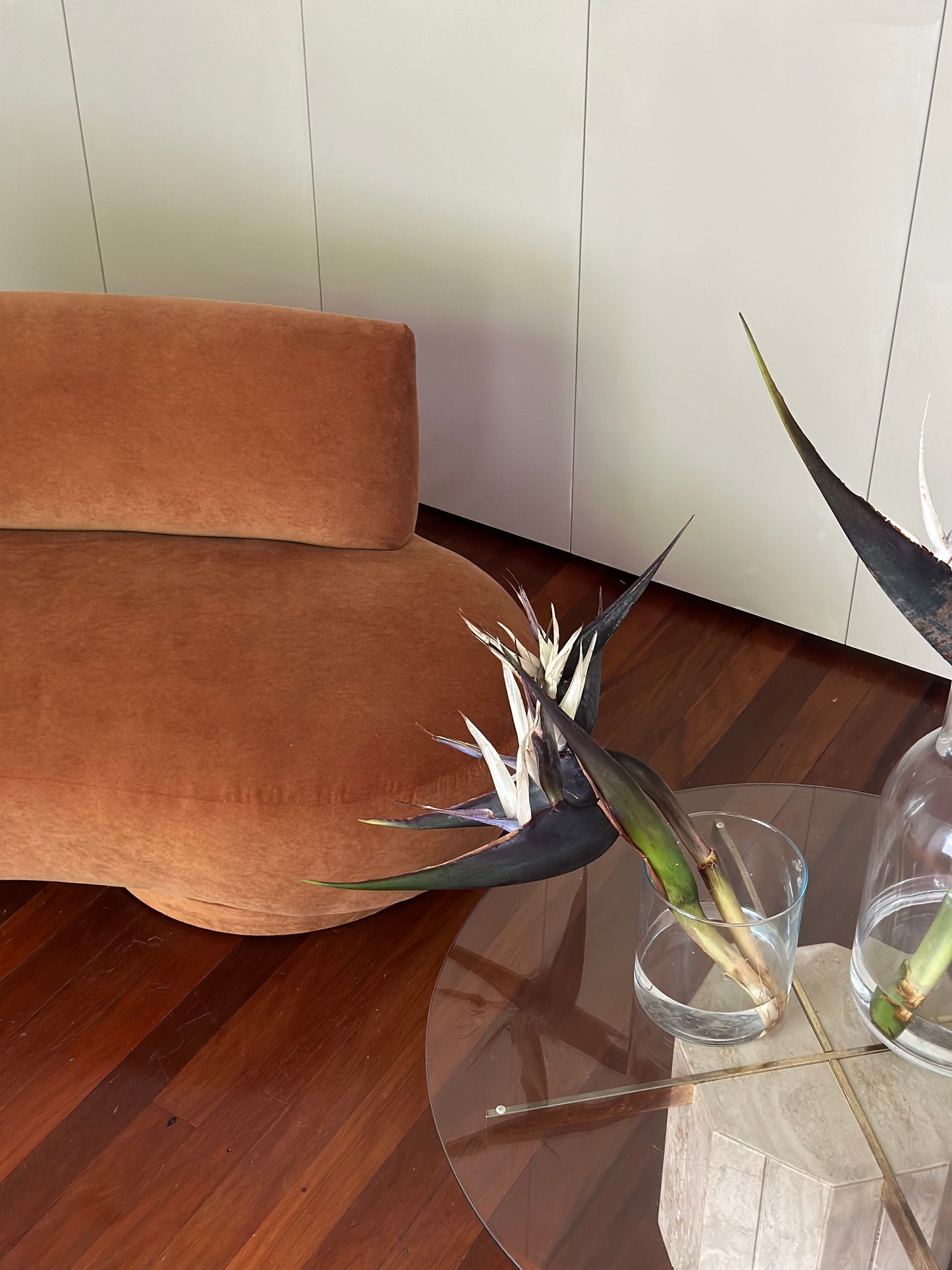 Terracotta Velvet Sofa