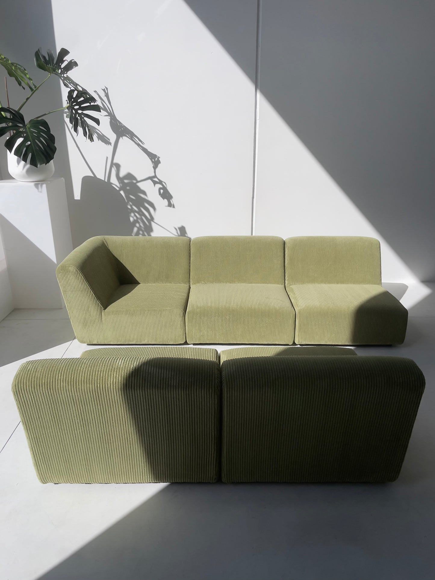 Green Corduroy Modular Sofa