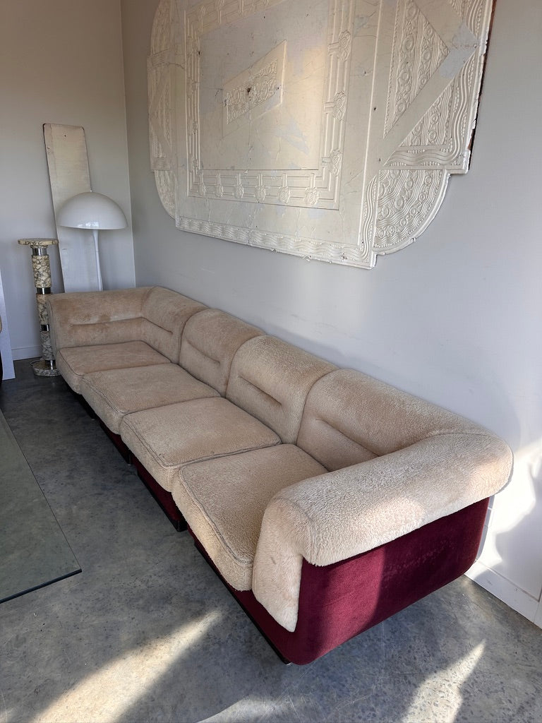 Vintage 8 Piece Fluffy Vanderoza Modular Sofa, 70’s
