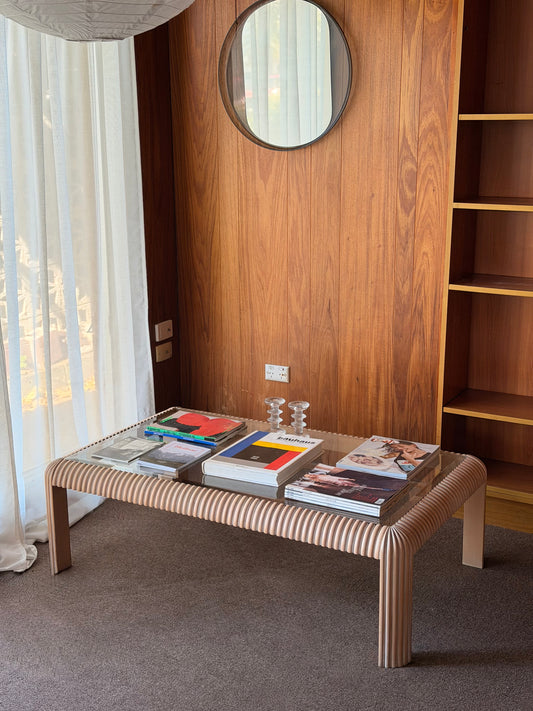 1970s Reed & Glass Coffee Table