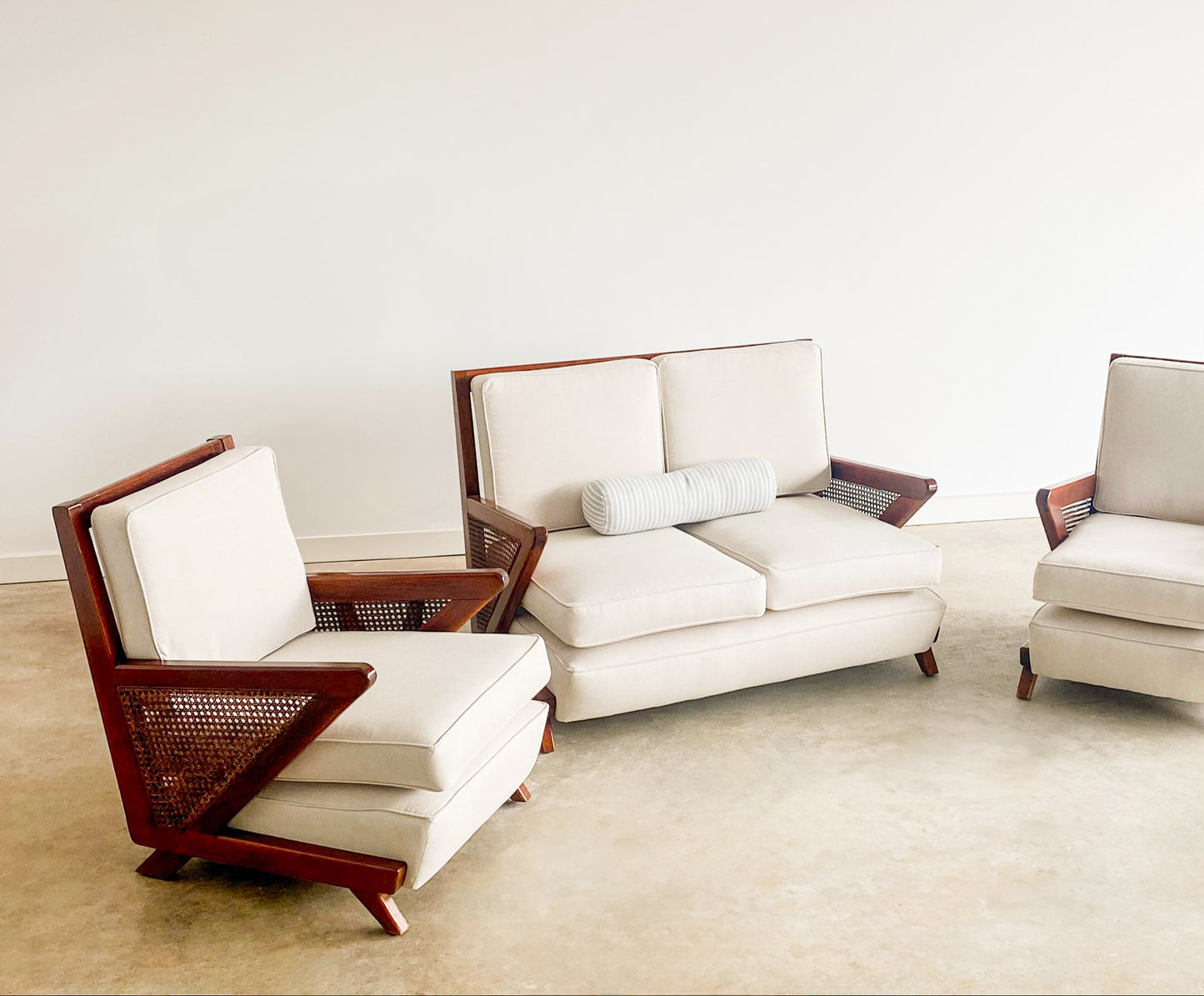 Rattan Sofa and Armchairs (sold separately)