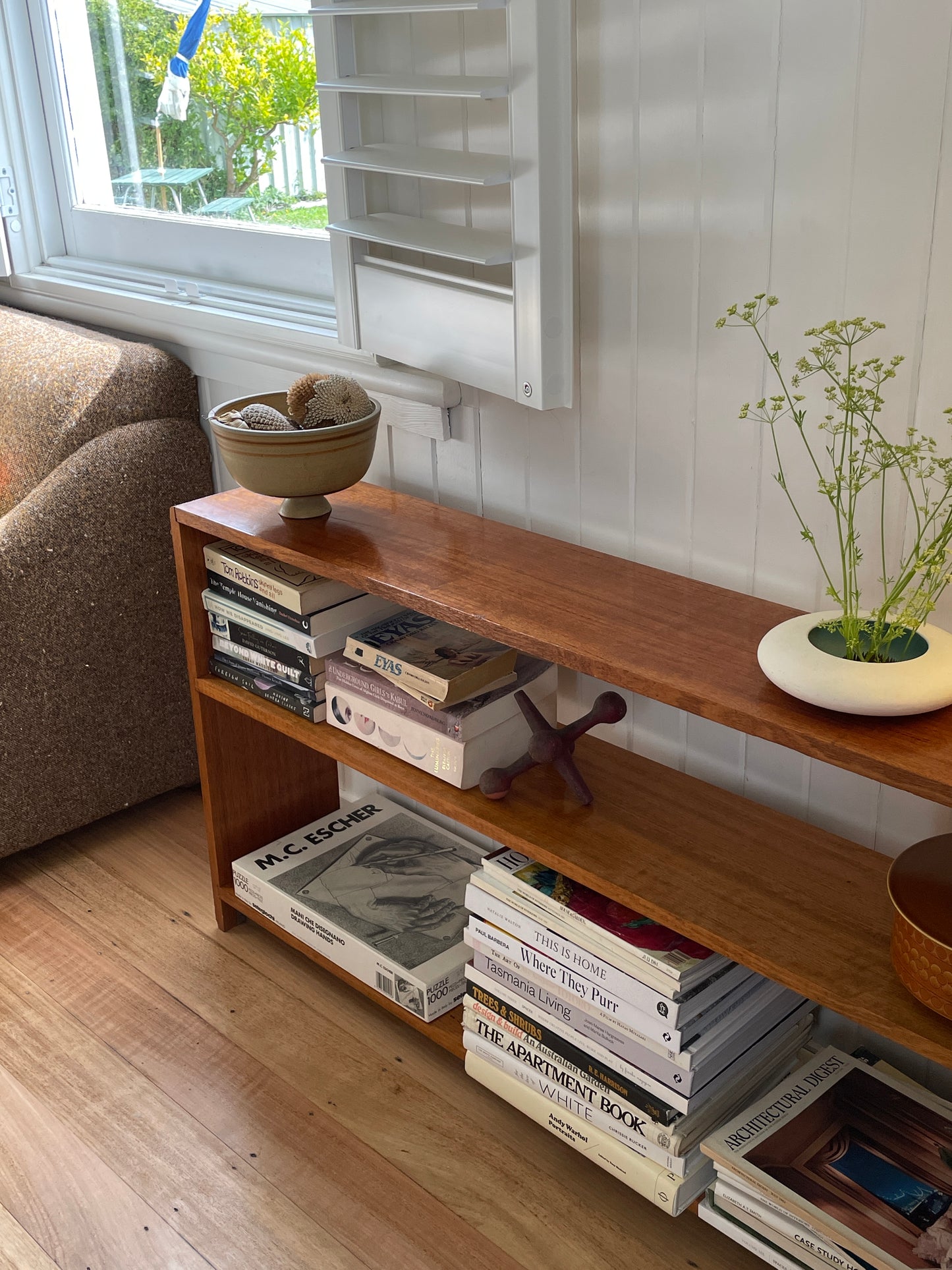 Vintage timber book shelf