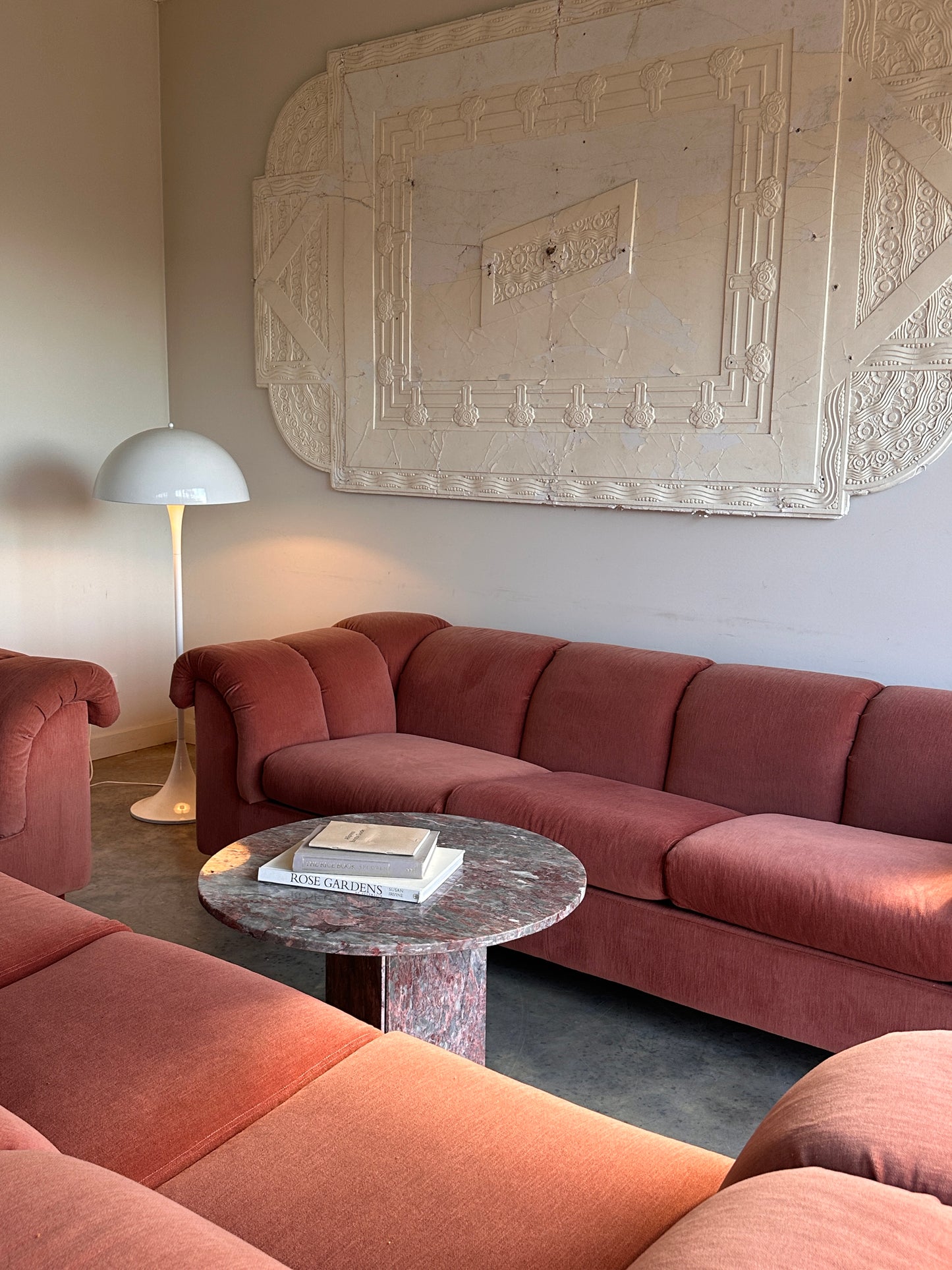 Vintage Dusty Pink Custom Made Sofas, 80's