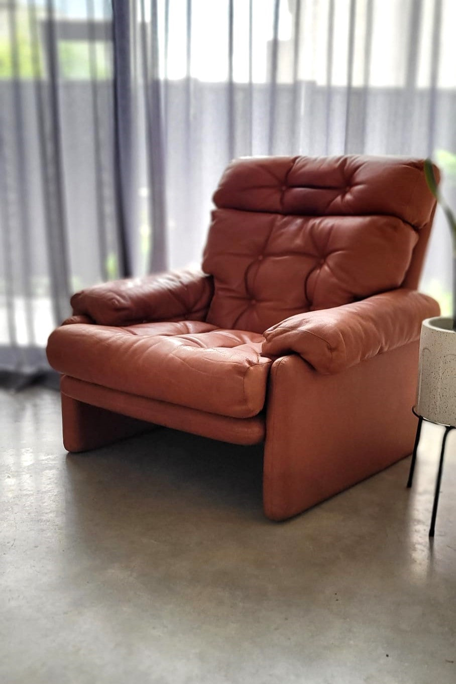 B&B Italia leather 'CORONADO' armchair by Afra & Tobia Scarpa