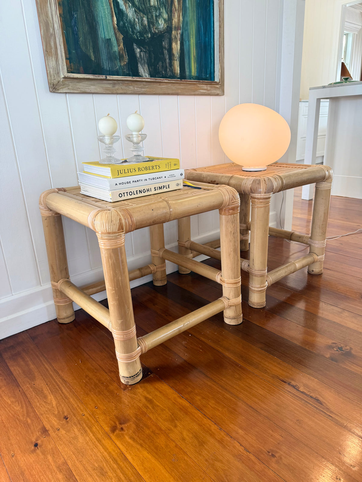 Pair of Bamboo Side Tables
