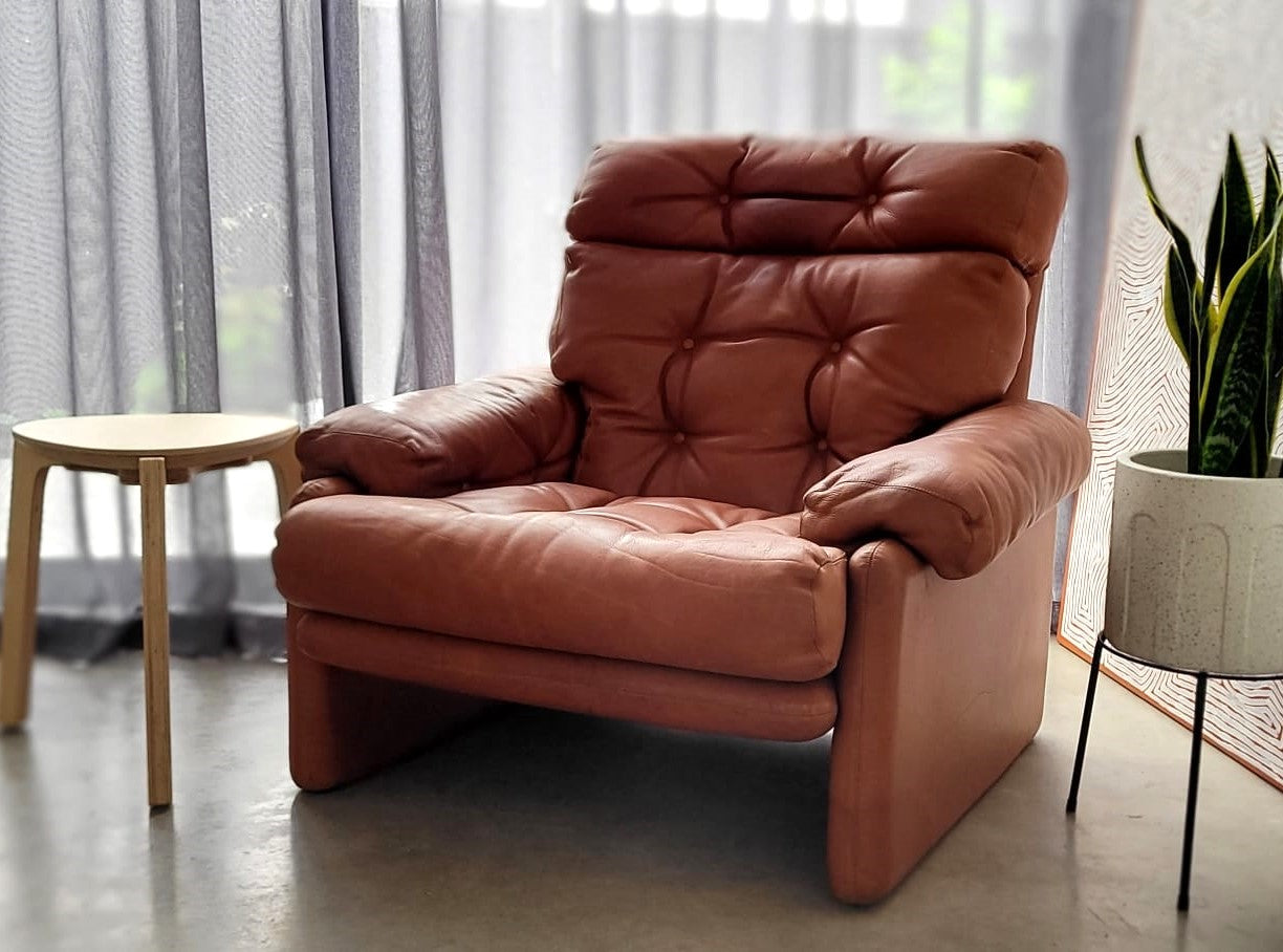 B&B Italia leather 'CORONADO' armchair by Afra & Tobia Scarpa