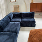 Bespoke Curved Navy Chenille Modular Sofa