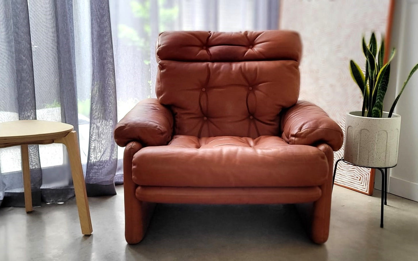 B&B Italia leather 'CORONADO' armchair by Afra & Tobia Scarpa