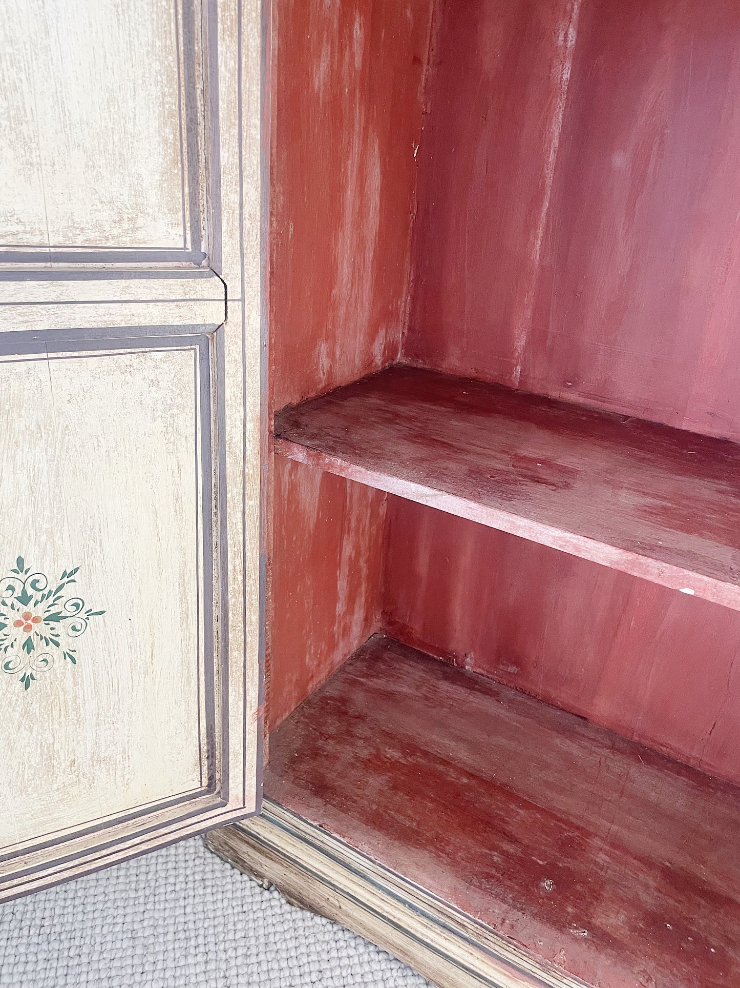 Hand-Painted Indian Nautical Cupboard & Bedside Set