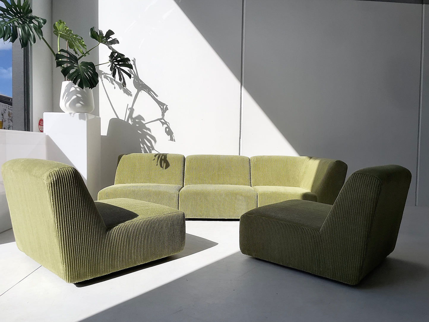 Green Corduroy Modular Sofa