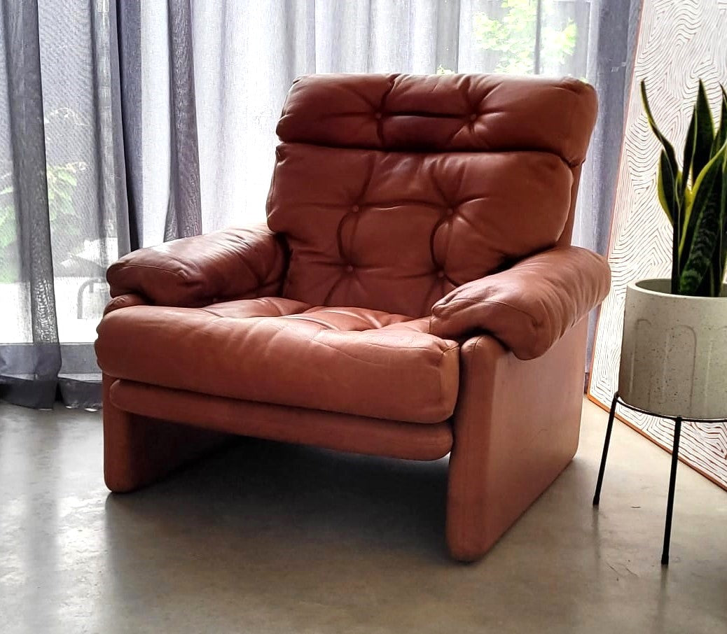 B&B Italia leather 'CORONADO' armchair by Afra & Tobia Scarpa