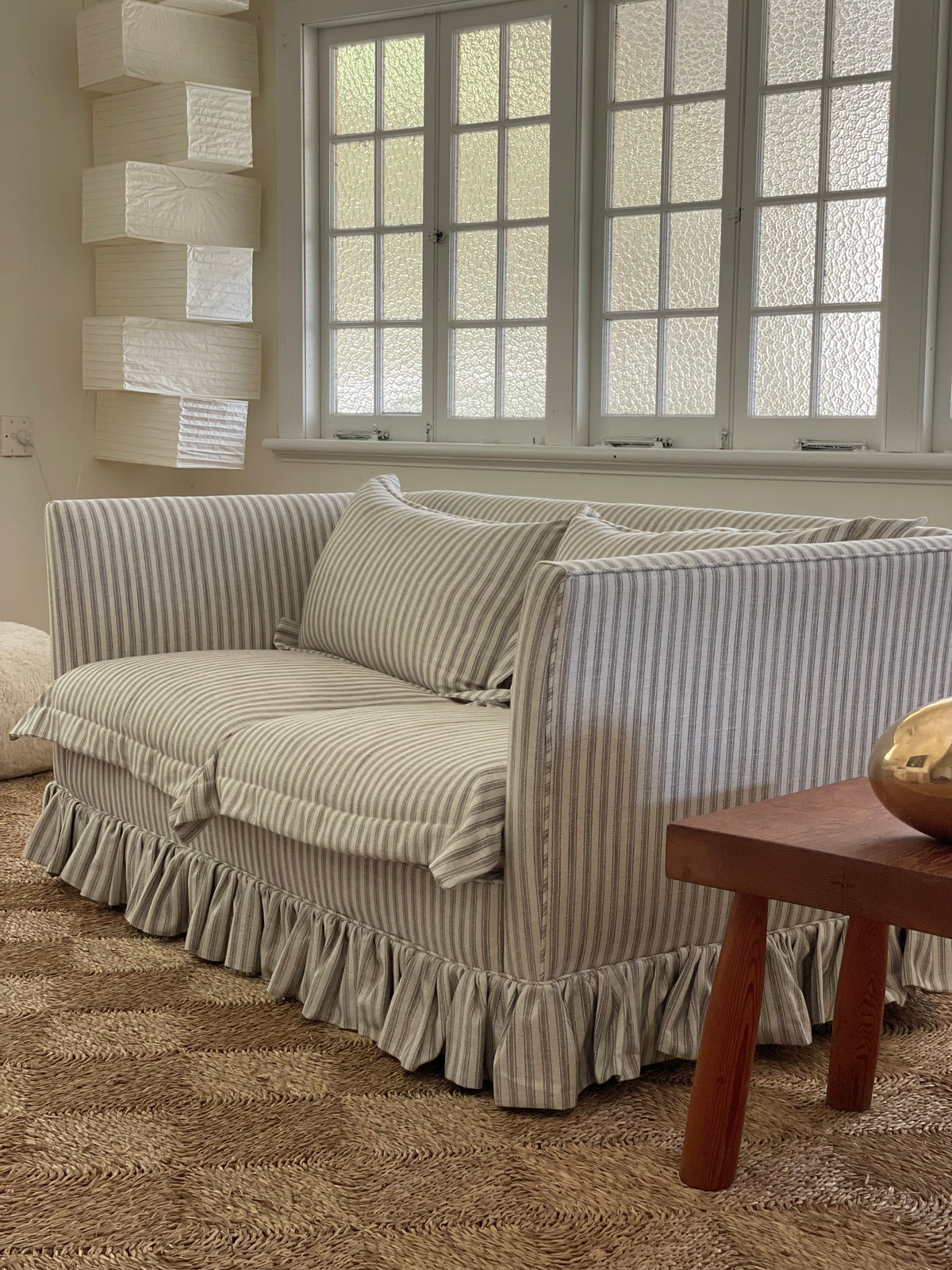 Striped Ruffle Sofa