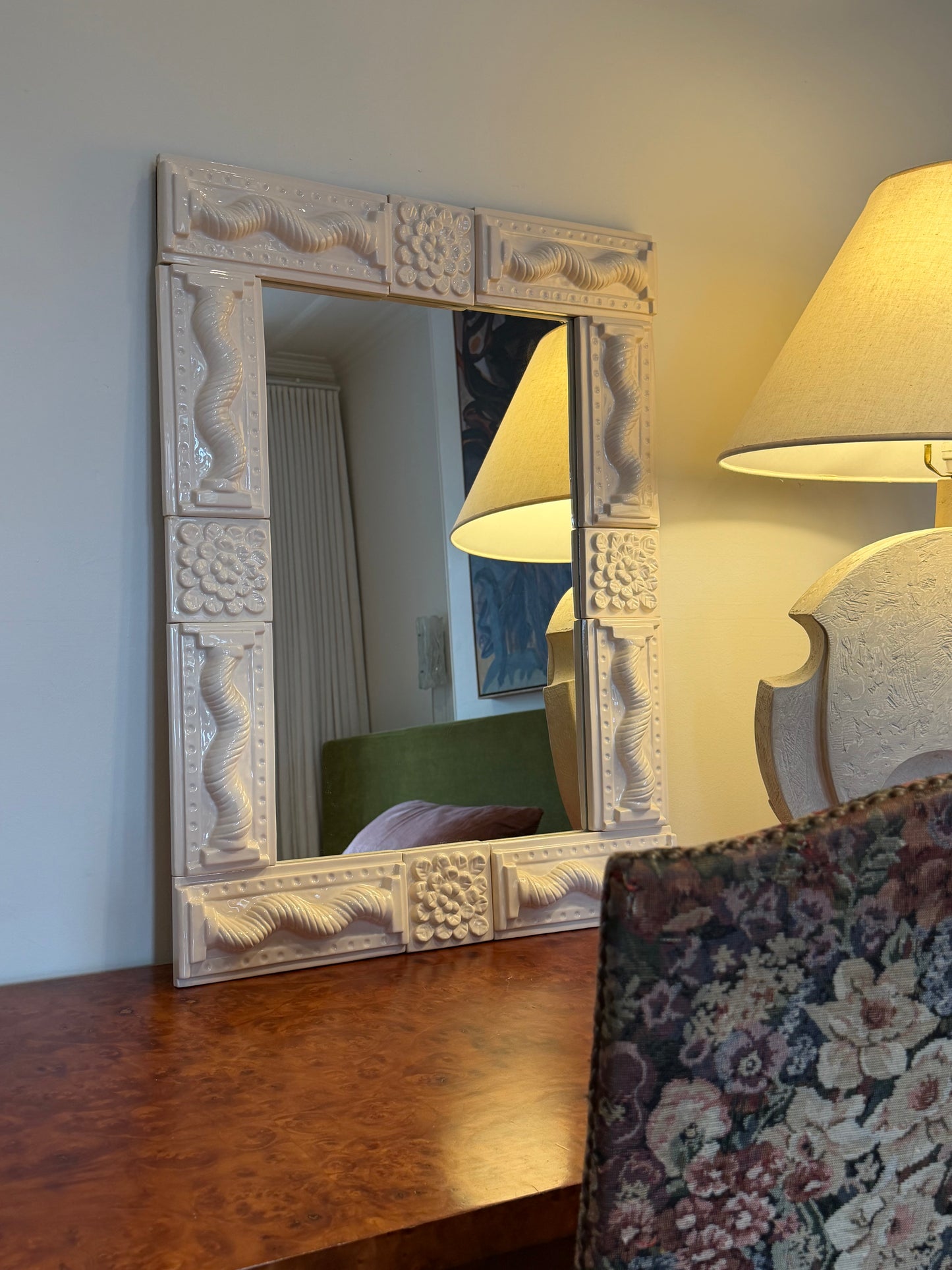 Vintage Ceramic Mirror