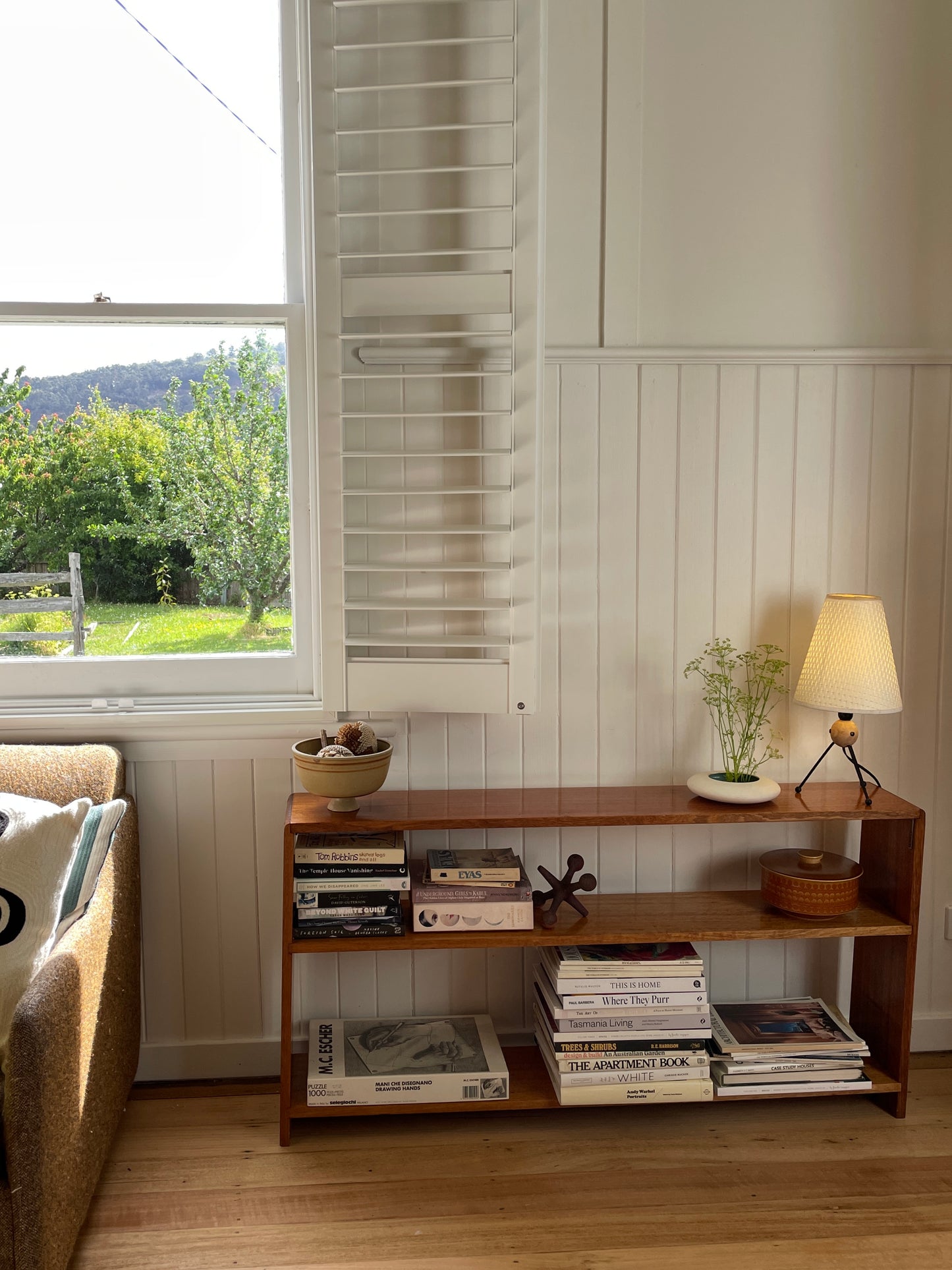 Vintage timber book shelf