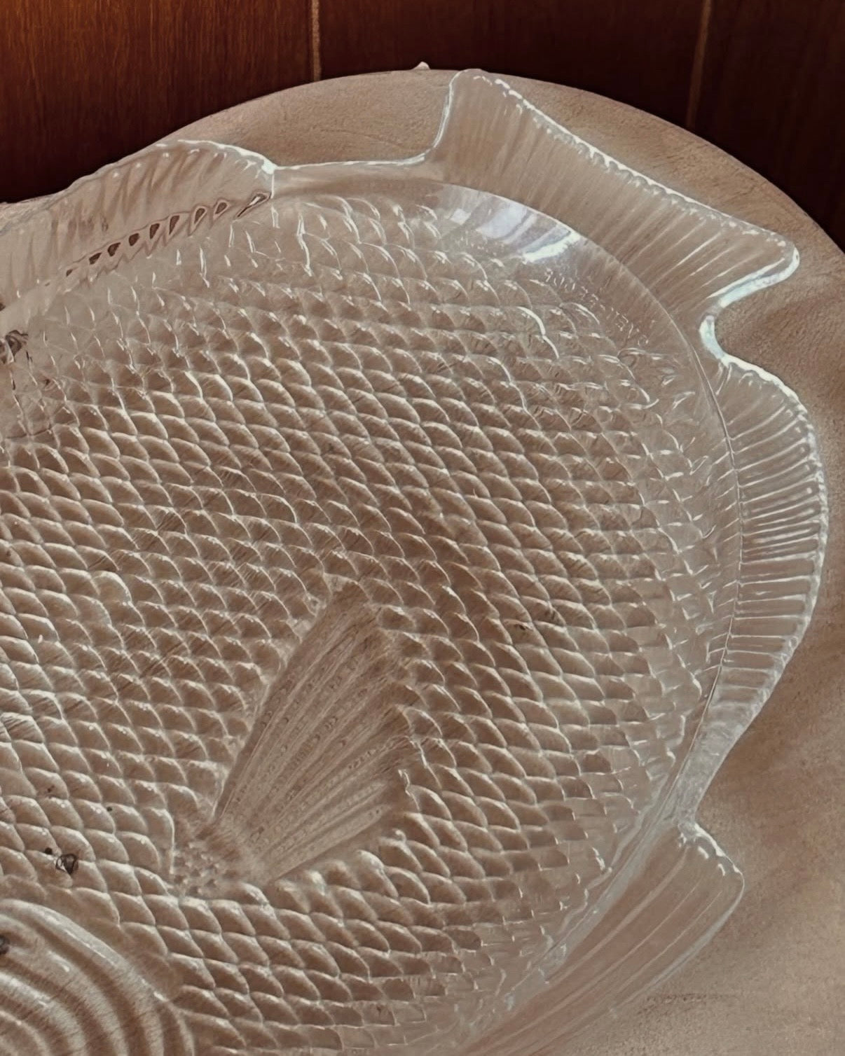 Vintage USA Pressed Glass Fish Serving Plate