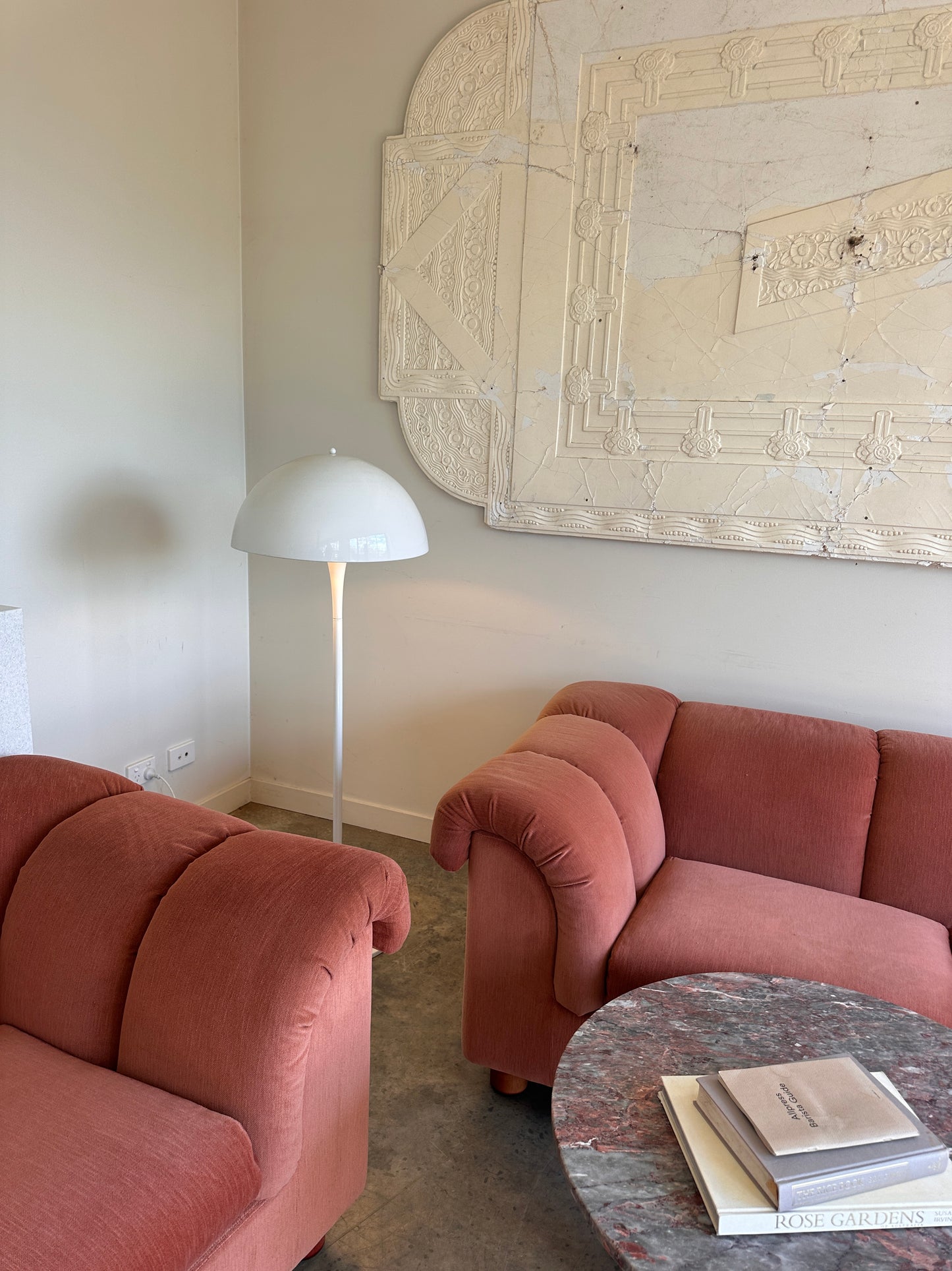 Vintage Dusty Pink Custom Made Sofas, 80's