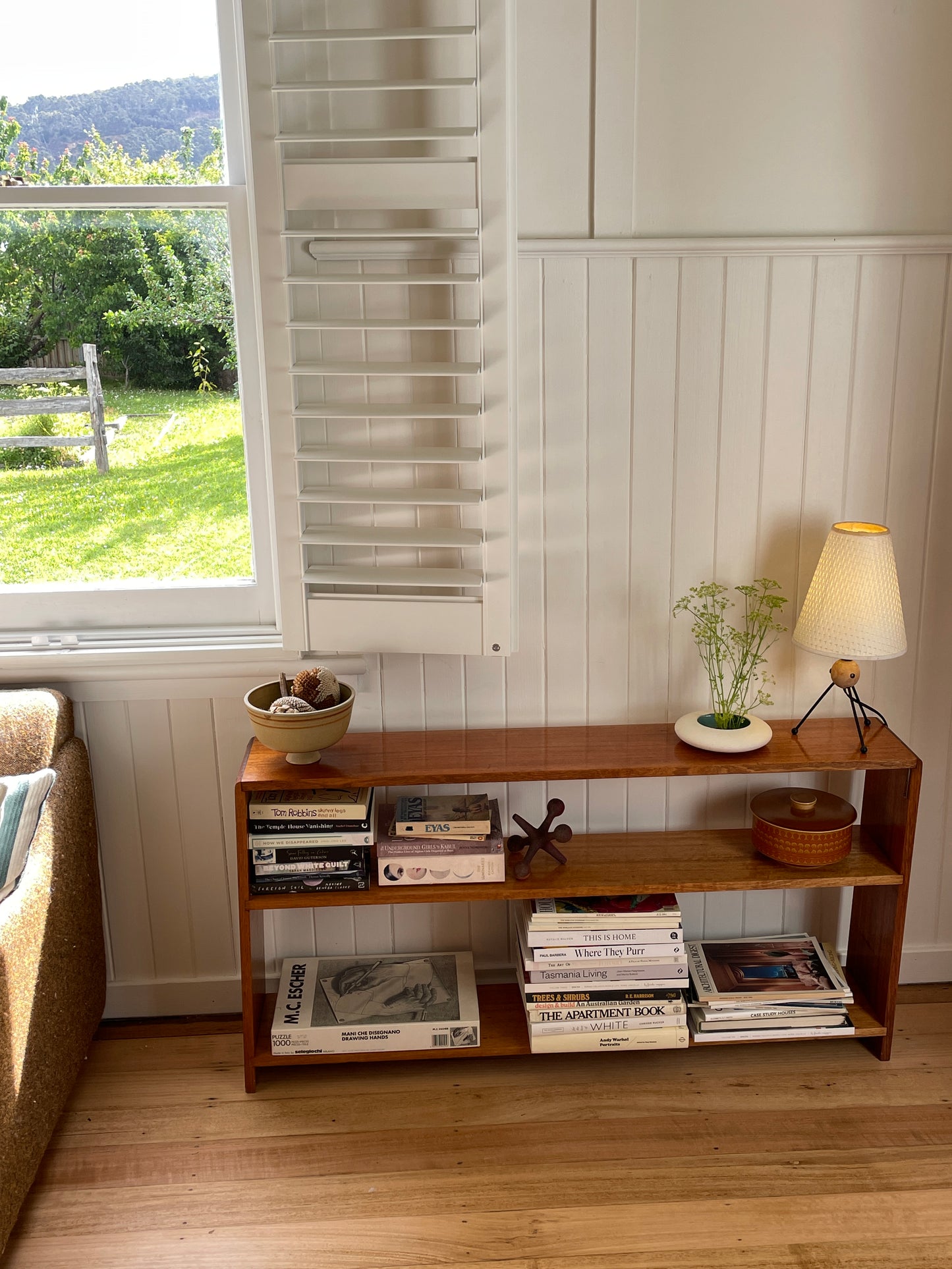 Vintage timber book shelf