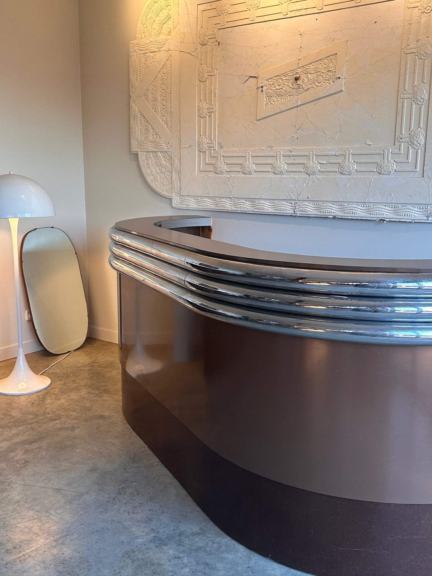 Vintage Custom Space Age Chrome Bar / Counter