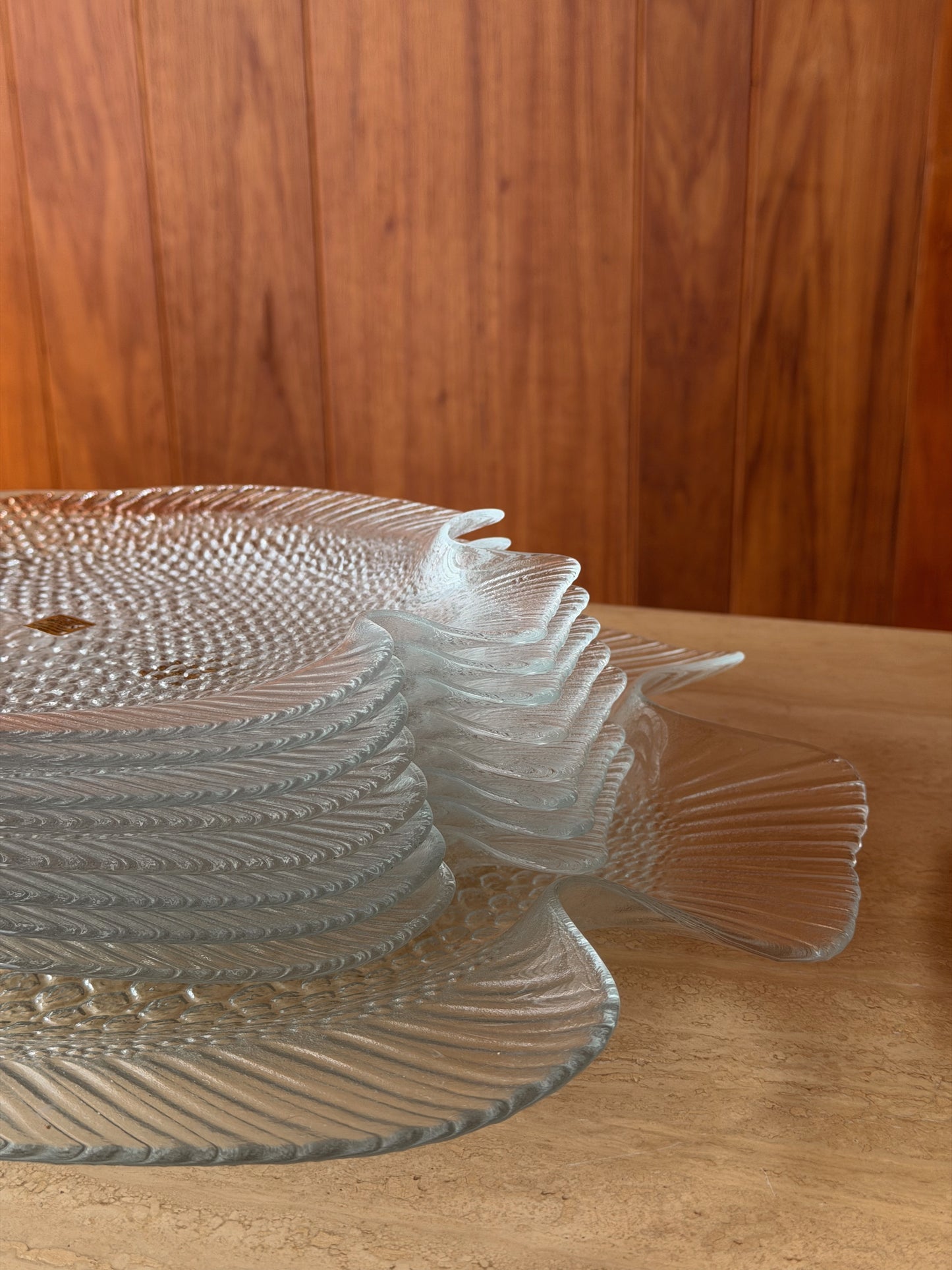 Rare Arcoroc France “poisson” fish dish glassware