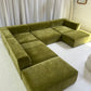 Bespoke Large Olive Velvet Modular Sofa Set