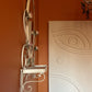 Vintage Tole Hand Painted Mirror with Shelf
