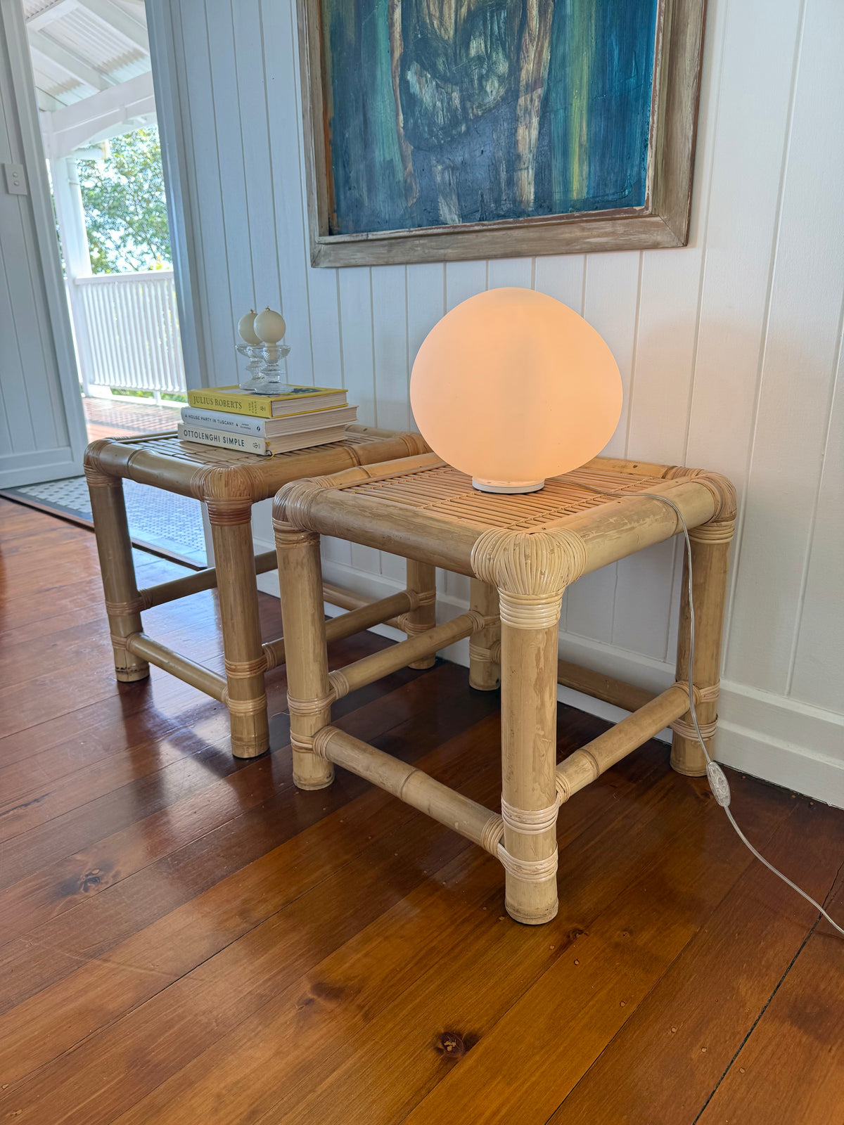 Pair of Bamboo Side Tables