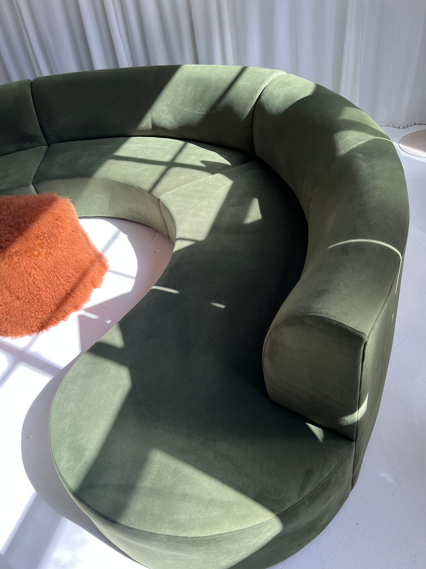 Bespoke Green Curved Modular Sofa