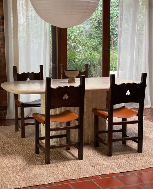 Leather Sling Dining Chairs - Set of Four