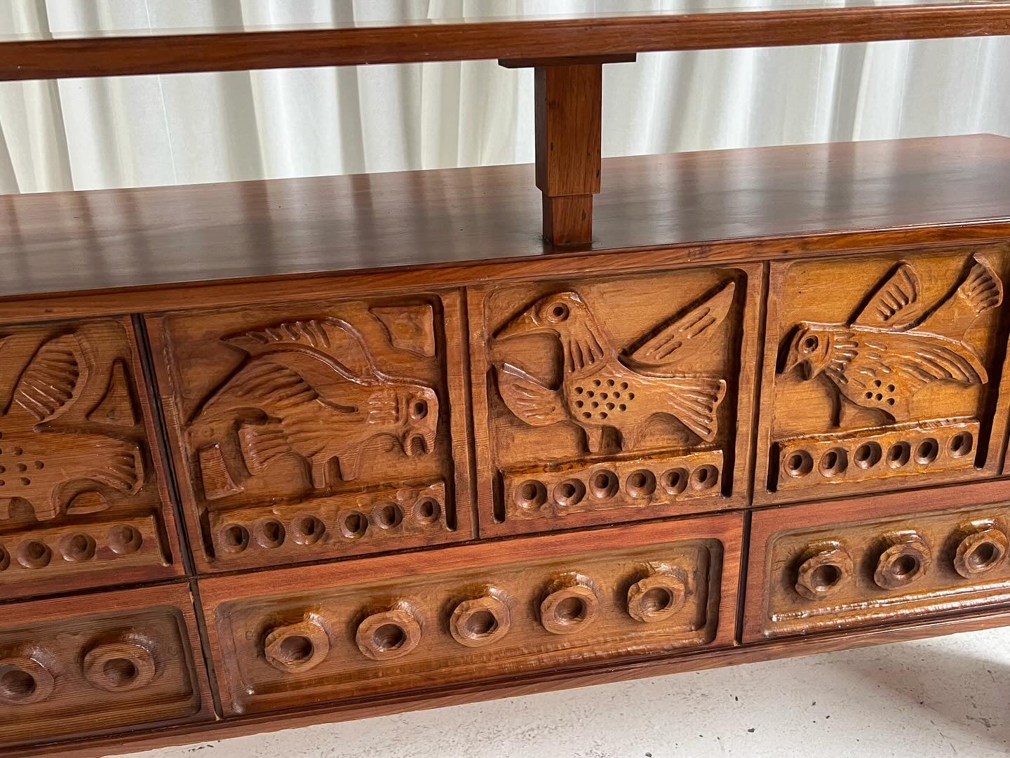 Vintage Carved Wooden Sideboard / Room Divider