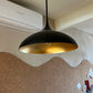 Agnes Large Pendant in Matte Black with Gild Interior - Two Available