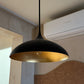 Agnes Large Pendant in Matte Black with Gild Interior - Two Available