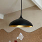 Agnes Large Pendant in Matte Black with Gild Interior - Two Available