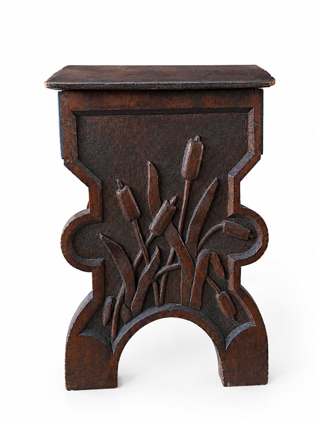 Art Nouveau Timber Bench Seat - Hand Carved, Antique