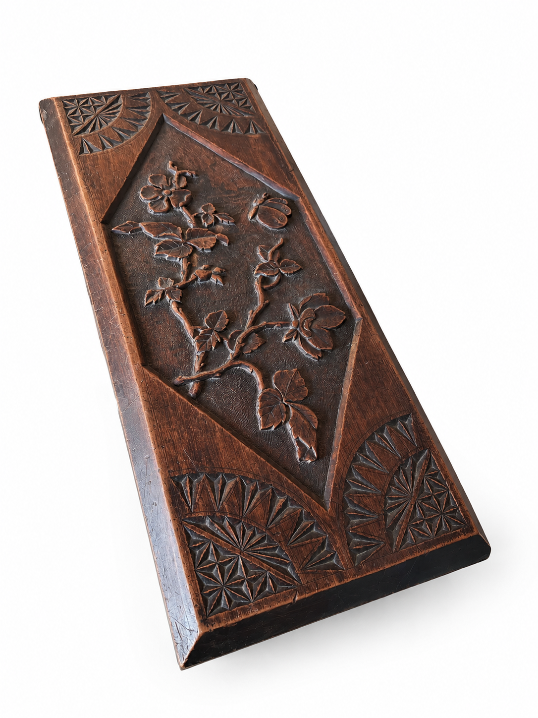 Art Nouveau Timber Bench Seat - Hand Carved, Antique